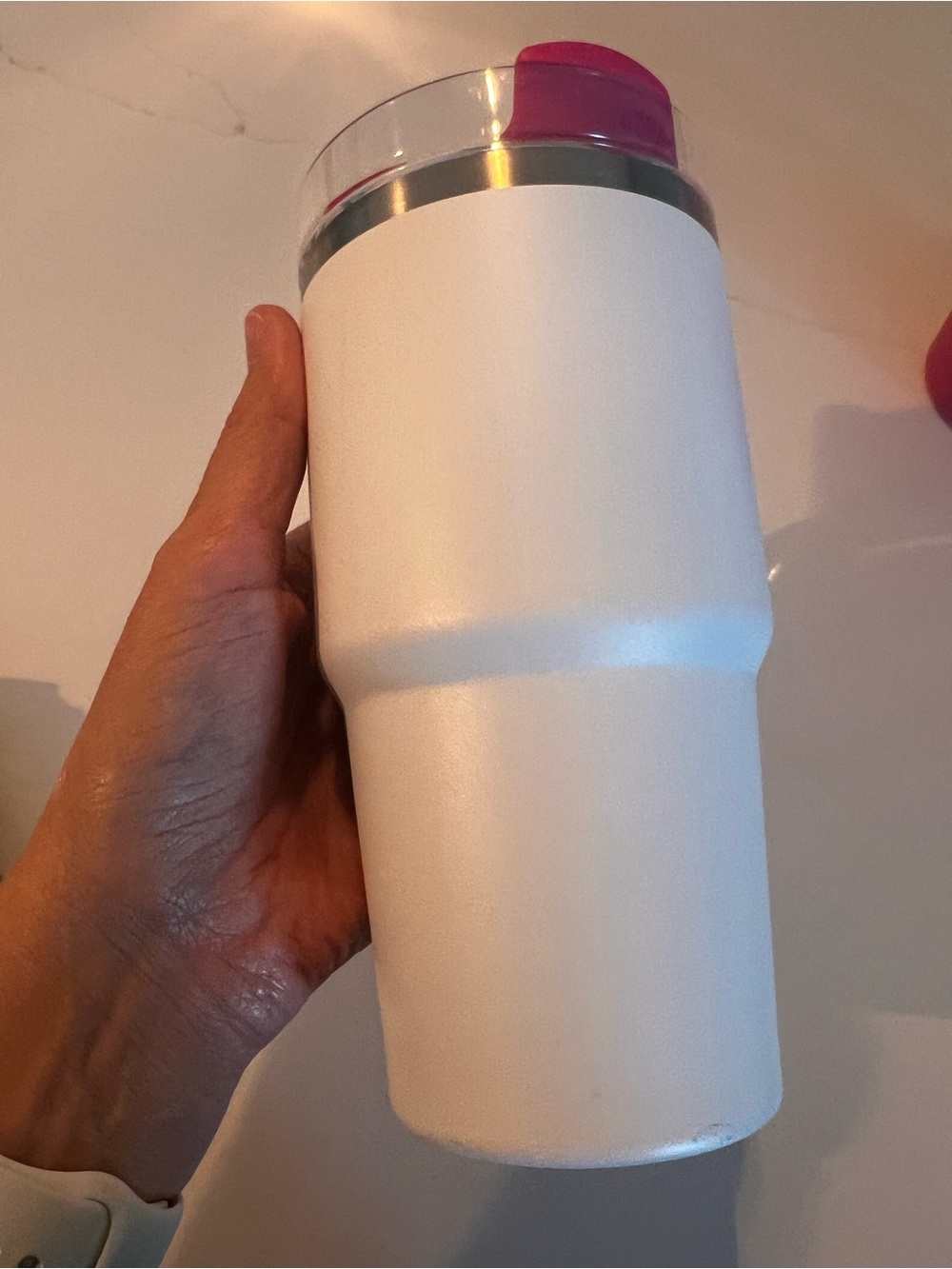 Stanley White Tumbler with Red Accent - Picture 7 of 16